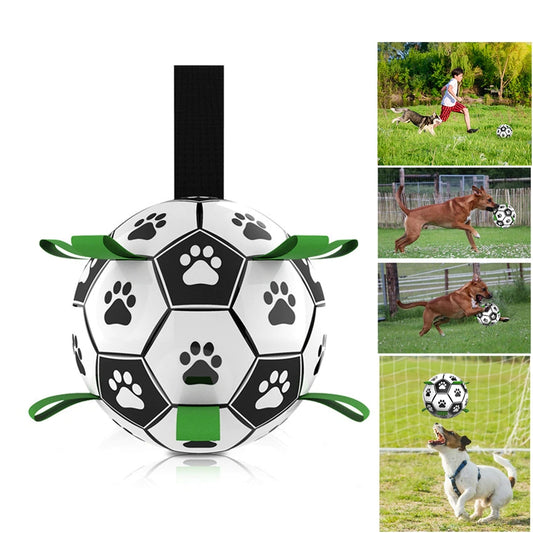 UnivSale - Dog Toys, Interactive Pet Soccer Toy with Handles, Outdoor Dog Training 